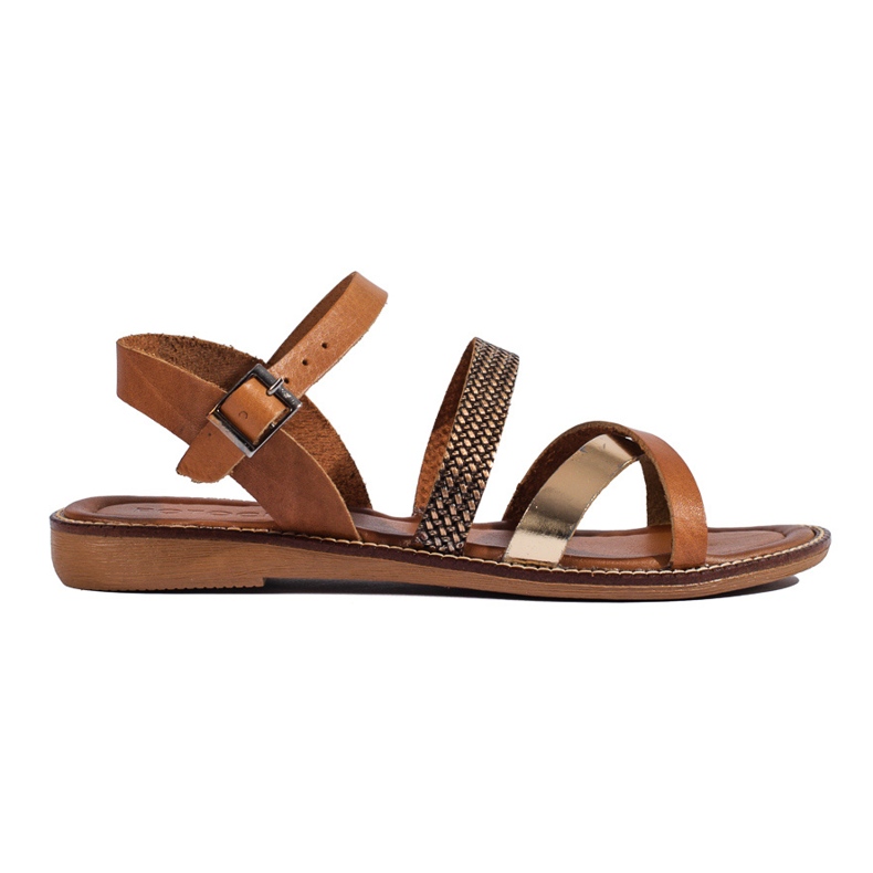 W. Potocki Women's brown leather sandals Potocki