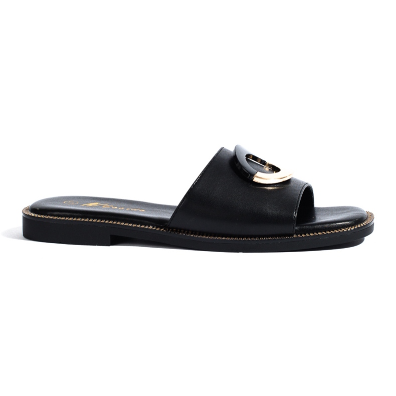 Black elegant women's Shelovet slippers Black elegant women's Shelovet slippers