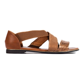 Women's Shelovet brown flat sandals