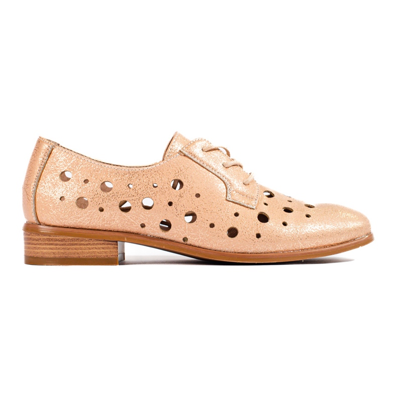 W. Potocki Women's openwork lace-up shoes Potocki beige