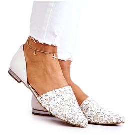 Elegant Leather Ballerinas Laura Messi 1110 Beige Elegant Leather Ballerinas Laura Messi 1110 Beige