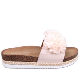 South Beige Flower Slippers