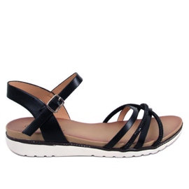 BM Marty Black cubic zirconia sandals