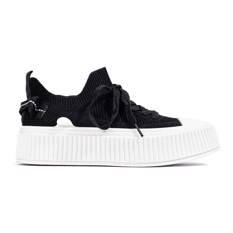 Black openwork platform sneakers from Shelovet