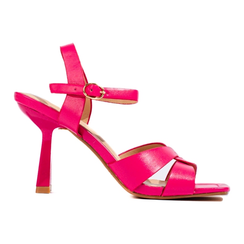Shelovet fuchsia block sandals pink