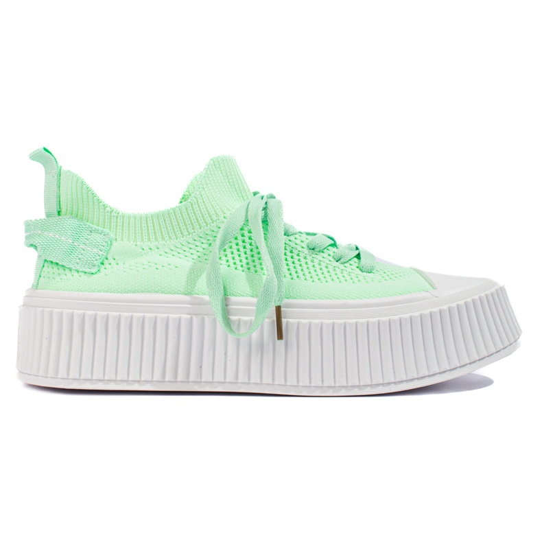 Light green openwork platform sneakers from Shelovet