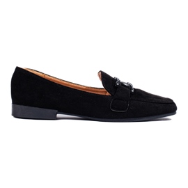 Black suede women's loafers from Shelovet Black suede women's loafers from Shelovet