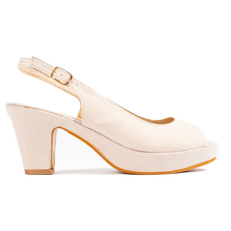 Suede sandals with a comfortable heel Shelovet beige