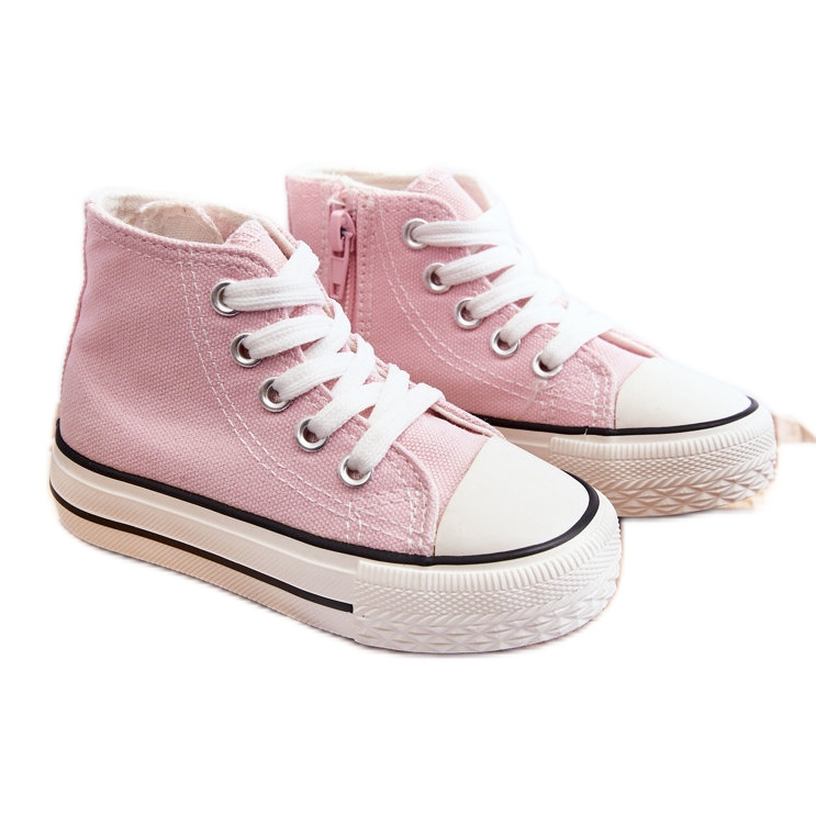 FR1 Children's High Sneakers Light Pink Filemon Zipper