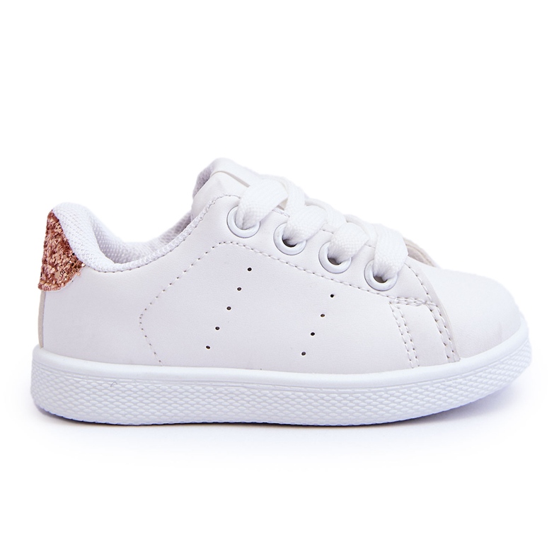 FR1 Children's Sport Shoes White and Pink Gold Glossy FR1 Children's Sport Shoes White and Pink Gold Glossy