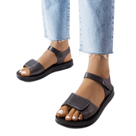 Black sandals with decorative uppers from Phillip