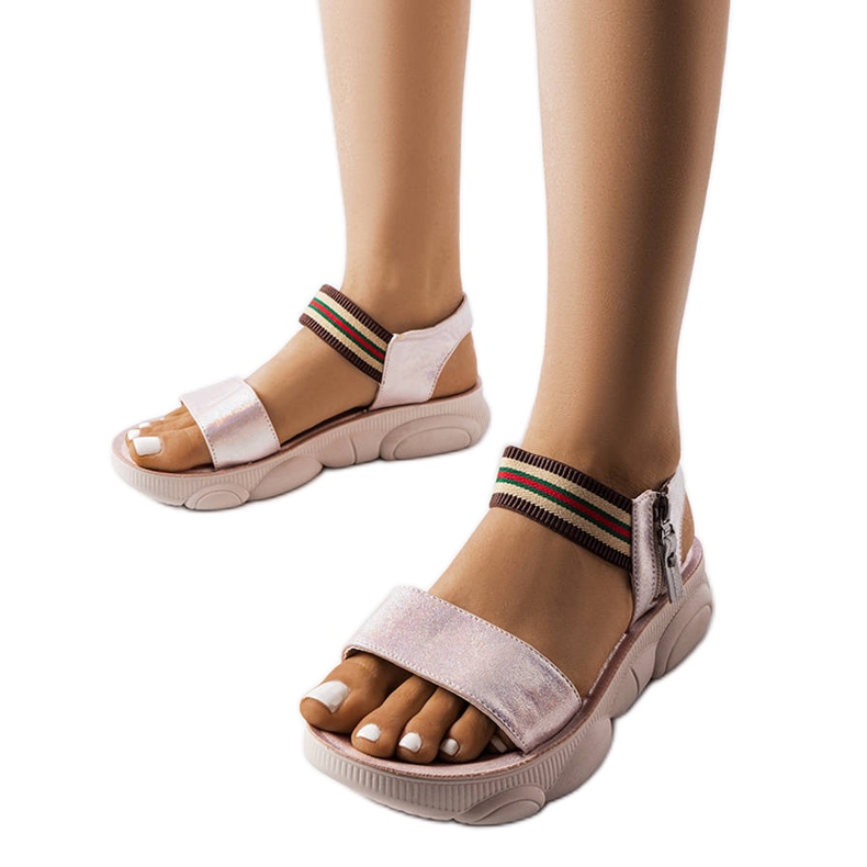 Pink metallic sports sandals from Parsip