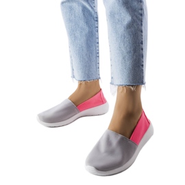 Inna Pink and gray slip-on sneakers from Winding grey