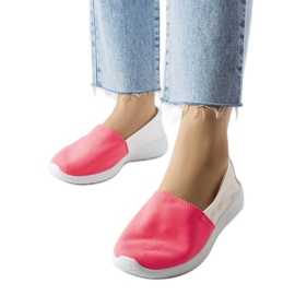 Inna White and pink slip-on sneakers from Winding Inna White and pink slip-on sneakers from Winding
