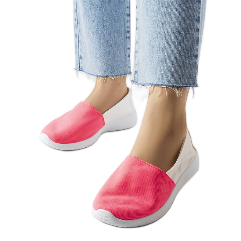 Inna White and pink slip-on sneakers from Winding