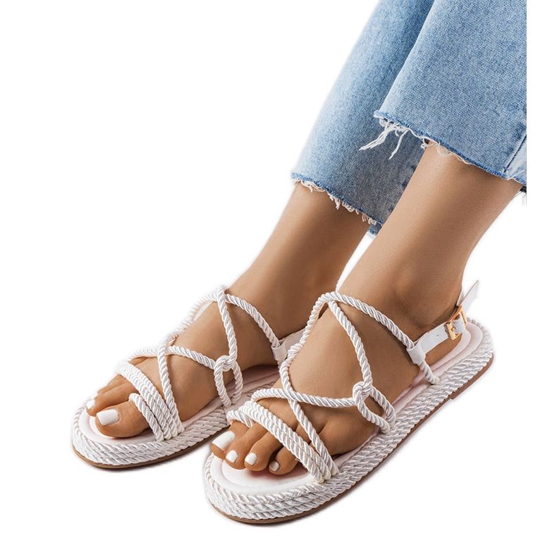 White braided sandals from Burwell