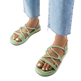 Green braided sandals from Burwell Green braided sandals from Burwell