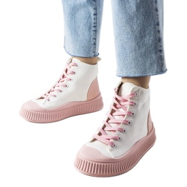 Terri pink platform sneakers white