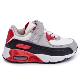 FR1 Children's Leather Platform Sports Shoes White and Red Lori