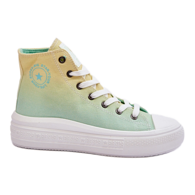 High Platform Sneakers Big Star LL274A190 Yellow-Green