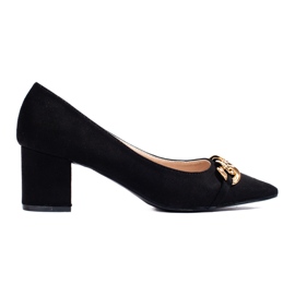 Women's Shelovet low heel pointed pumps in black Women's Shelovet low heel pointed pumps in black