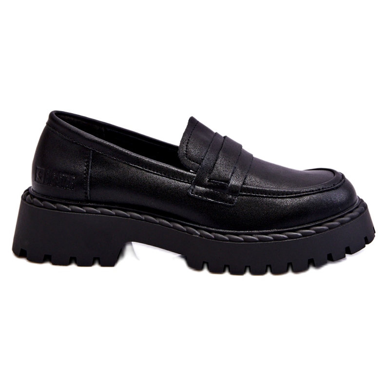 Women's Moccasins Big Star Leather Shoes LL274458 Black