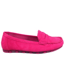 Anaya Fuchsia suede women's loafers pink