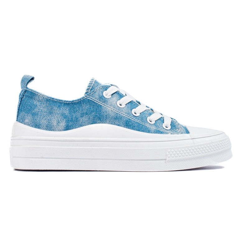 Women's denim sneakers on the Shelovet platform blue
