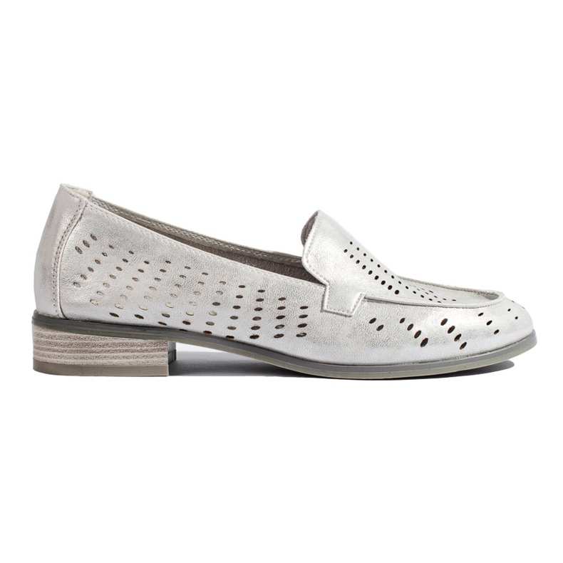 W. Potocki Women's openwork silver shoes Potocki