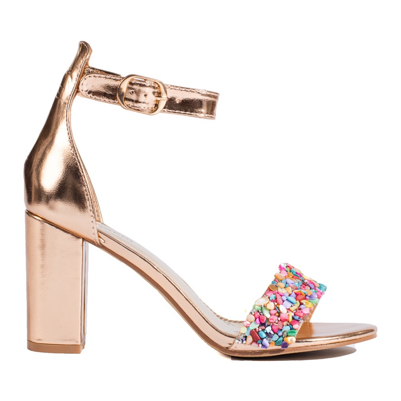 Gold stud sandals from Shelovet golden
