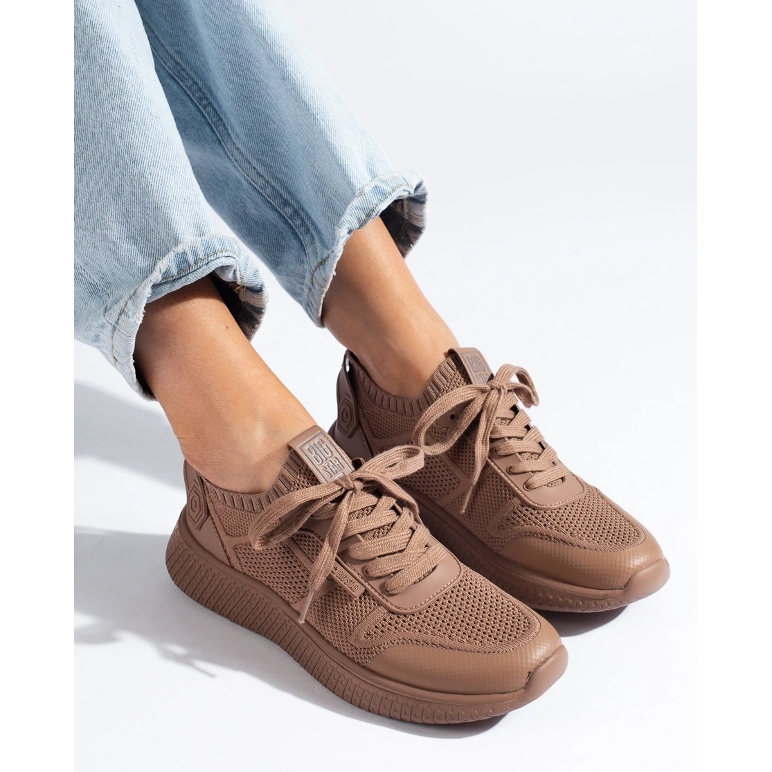 Women s sports shoes brown Big Star LL274416 Memory Foam beige