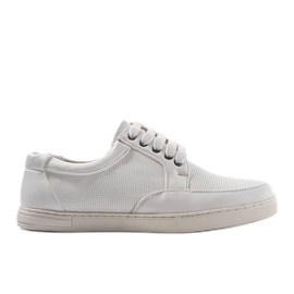 White men's shoes decorated with Emer embossing