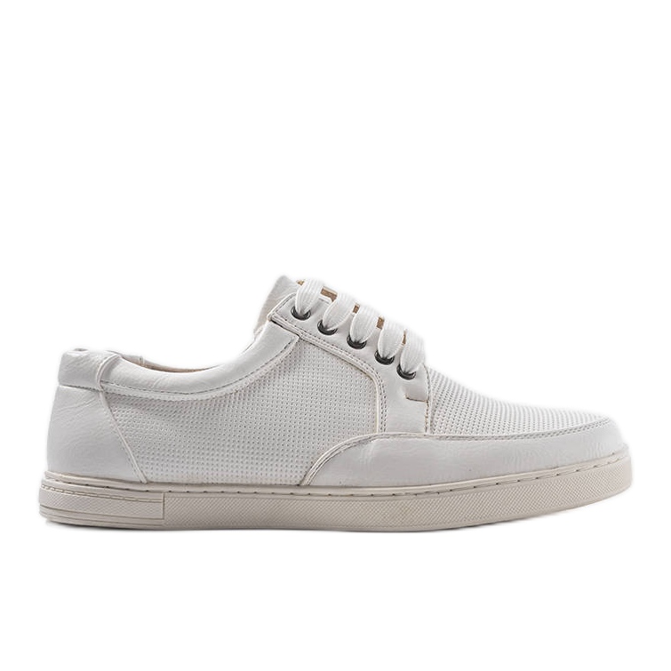 White men's shoes decorated with Emer embossing
