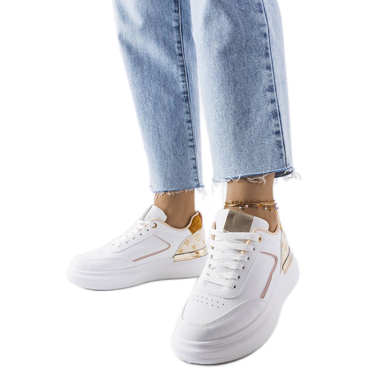 White sneakers with beige inserts from Margarita
