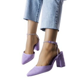 Purple heel pumps from Stella violet