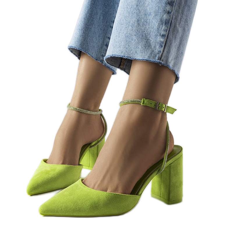 Green heel pumps from Stella