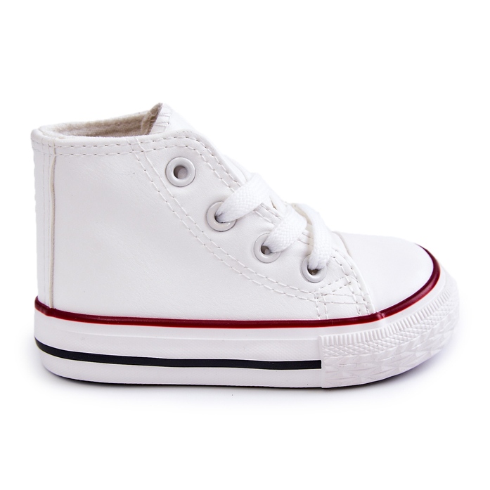 Children's high white sneakers