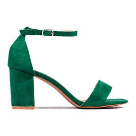 Green suede block sandals from Shelovet Green suede block sandals from Shelovet