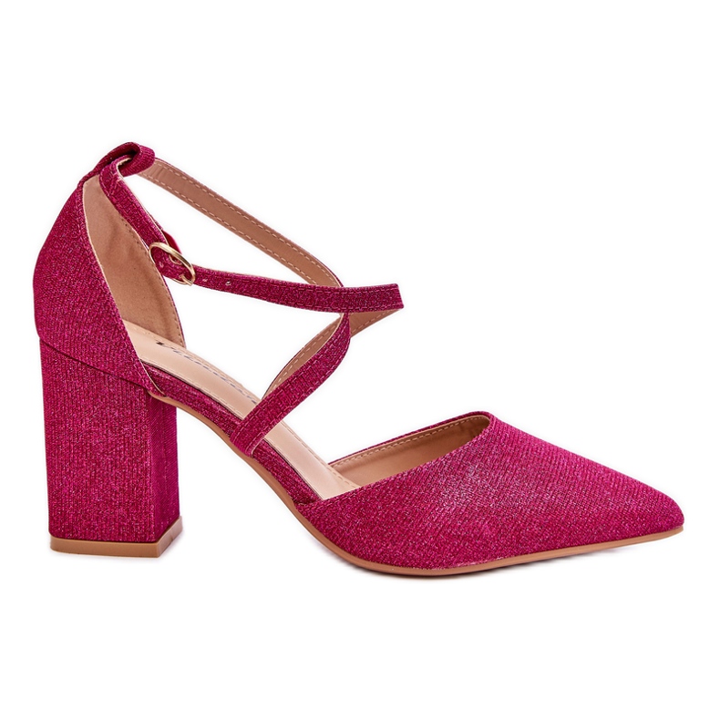 WS1 Fashionable Glitter Pumps On Fuchsia Galaxy Heel pink