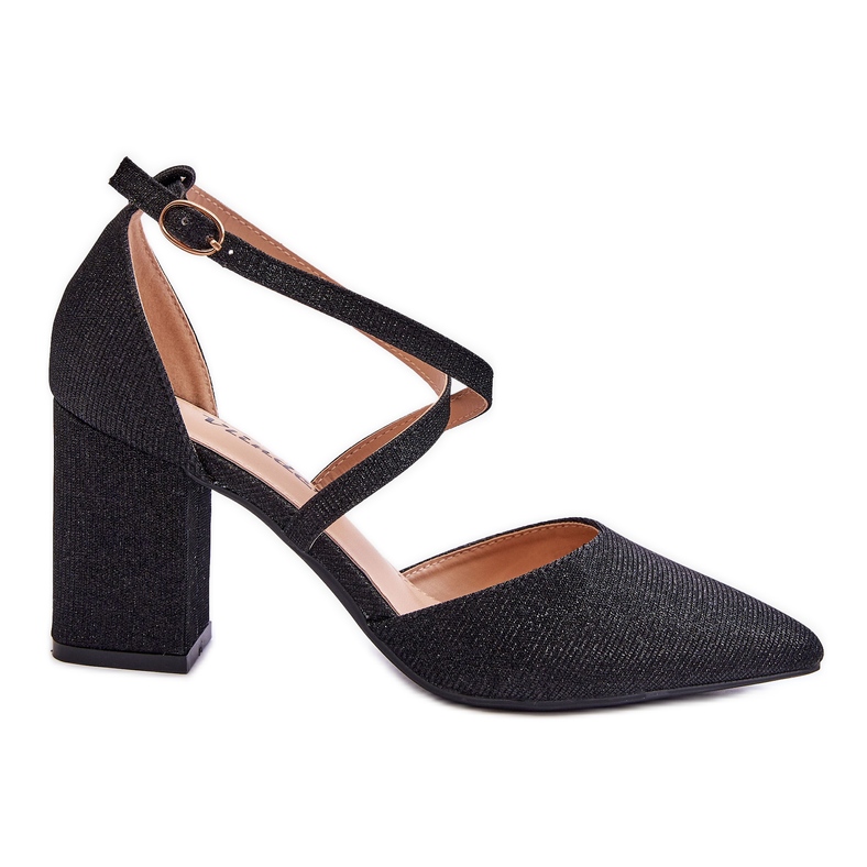 WS1 Fashionable Glossy Pumps On Black Galaxy Heel