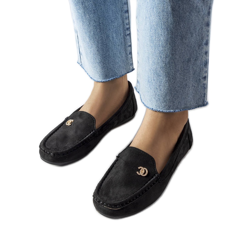 Women's black moccasins from Clardoux