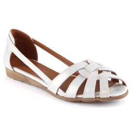 Women's white cobra slip-on sandals from Dolce Pietro