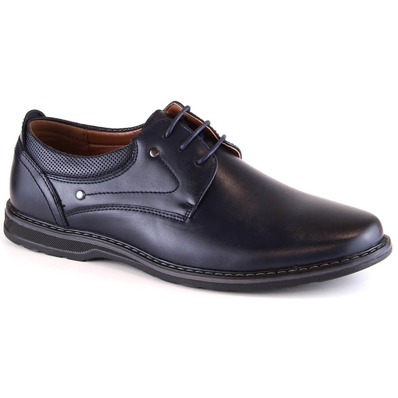 Men's elegant lace-up shoes navy blue News 4092