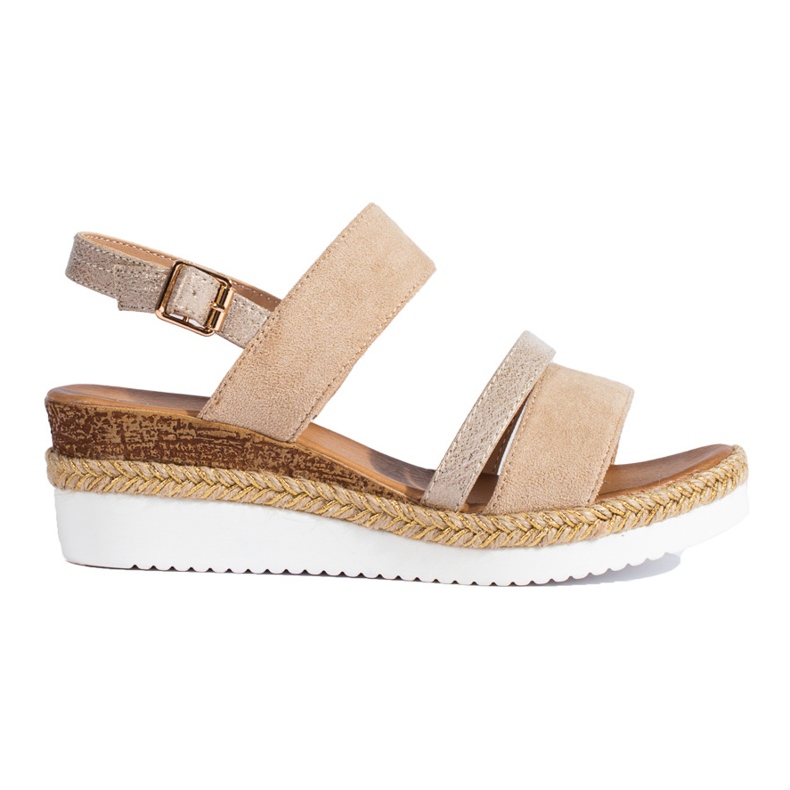 Women's beige Shelovet wedge sandals