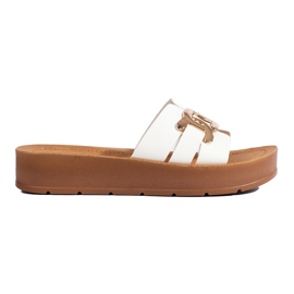 Women's white Shelovet platform slippers Women's white Shelovet platform slippers