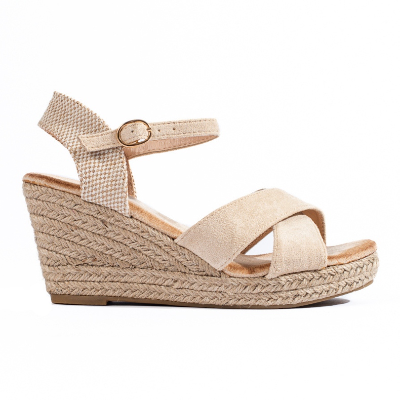 Women's espadrille wedge sandals beige Shelovet