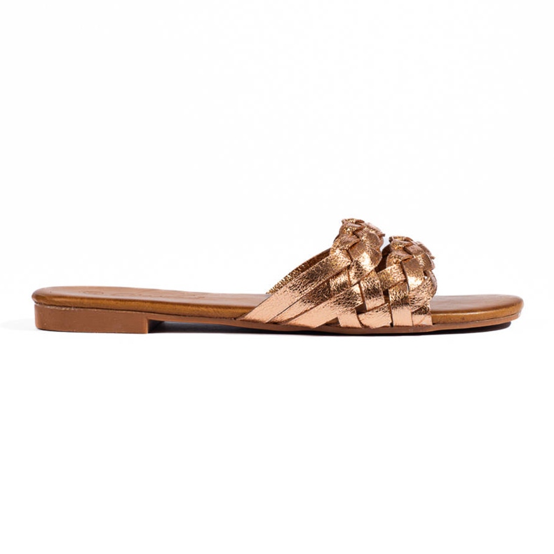 Women's Shelovet Gold Braided Slippers golden