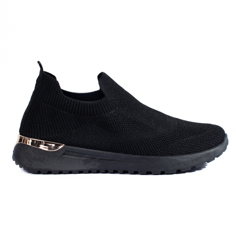 Black Shelovet wedge slip-on sneakers