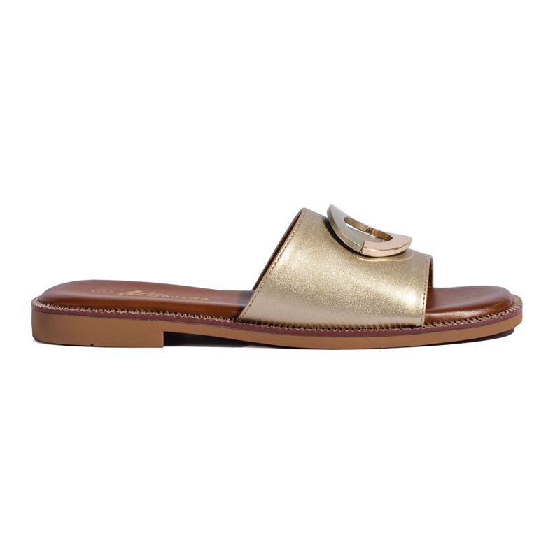Elegant gold Shelovet flip flops golden