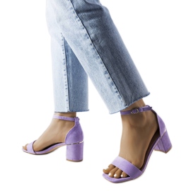 Dara purple low heel sandals violet